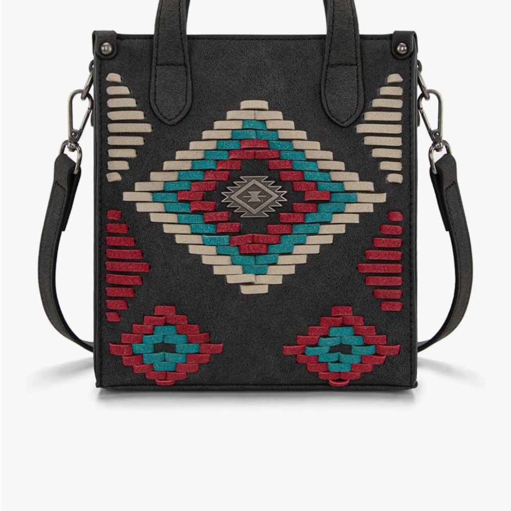 Montana West Black and Red Aztec Shoulder Bag